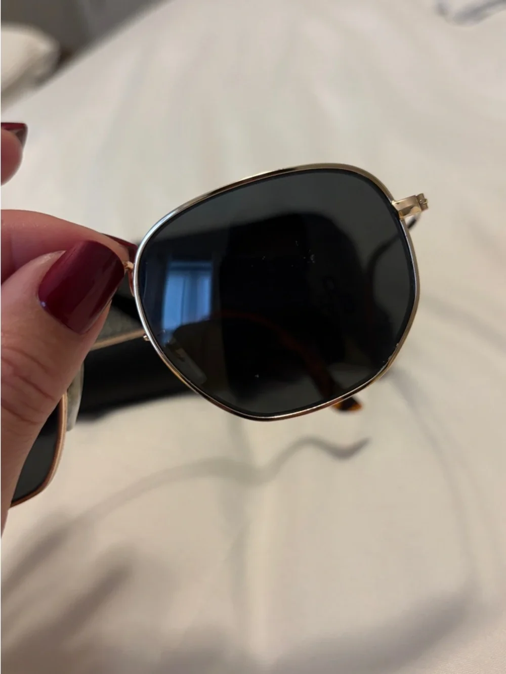 Ray-Ban Gold Frame Sunglasses with Black Lenses and Tortoiseshell Tips